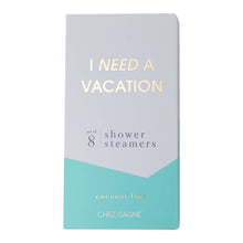 Load image into Gallery viewer, Chez Gagné - I Need a Vacation Shower Shower Steamers - Coconut Lime