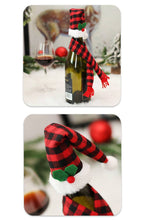 Load image into Gallery viewer, Plaid Christmas Wine Bottle Decoration Set MIG020: 01 / One Size