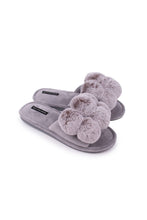 Load image into Gallery viewer, Dolly Pom Pom Slippers in Grey PRE-ORDER