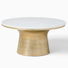 Load image into Gallery viewer, West Elm Carrara Marble Topped Coffee Table