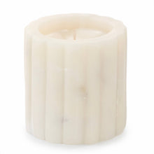 Load image into Gallery viewer, Andaluca - Palo Santo Scented White Marble Candle with Ridges