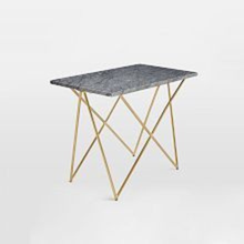 Load image into Gallery viewer, West Elm Marble and Brass Side Table