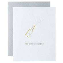 Load image into Gallery viewer, This Calls for Bubbly Paper Clip Letterpress Card