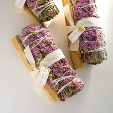 Load image into Gallery viewer, Floral White Sage and Palo Bundle, Positive Vibes