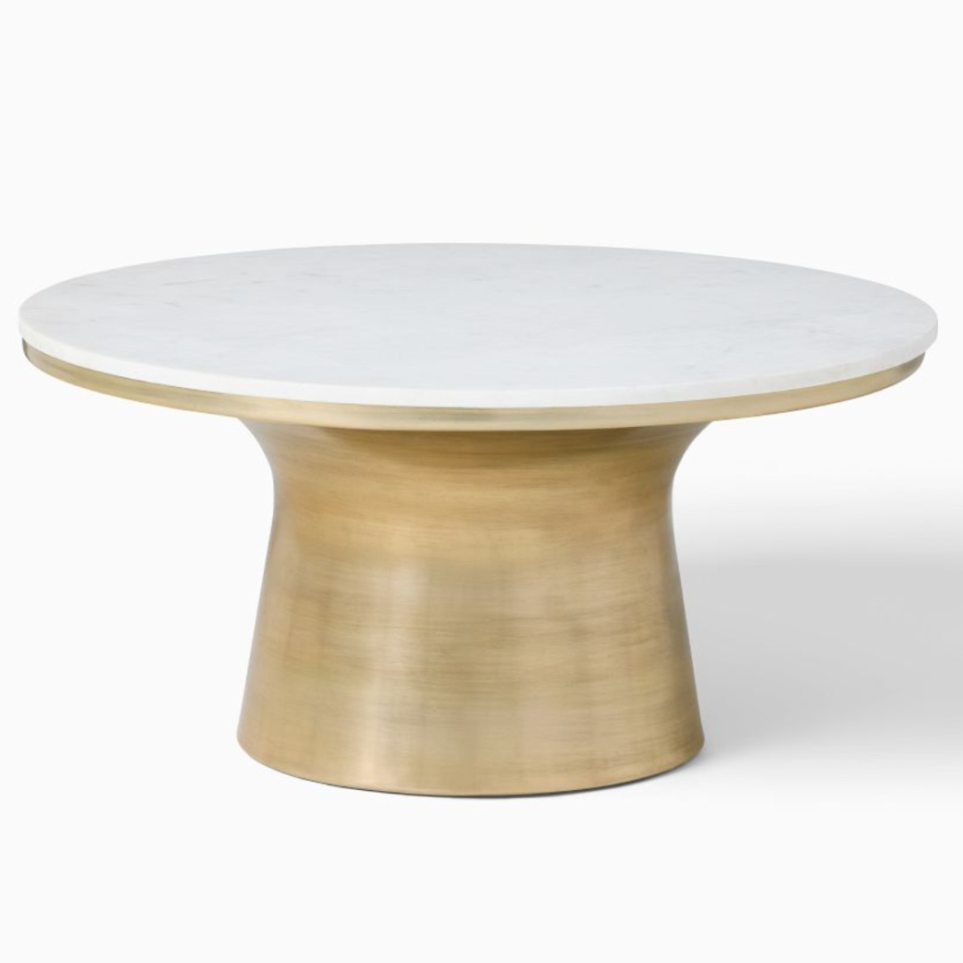 West Elm Carrara Marble Topped Coffee Table