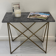 Load image into Gallery viewer, West Elm Marble and Brass Side Table
