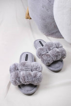Load image into Gallery viewer, Pretty You London - Dolly Pom Pom Slippers in Grey: Grey / L = UK 7-8 / EU 40-41 / US 9-10
