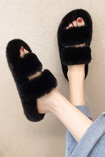 Load image into Gallery viewer, Winter Flat Warm Fluffy Slippers ZZKF034: Black / 40
